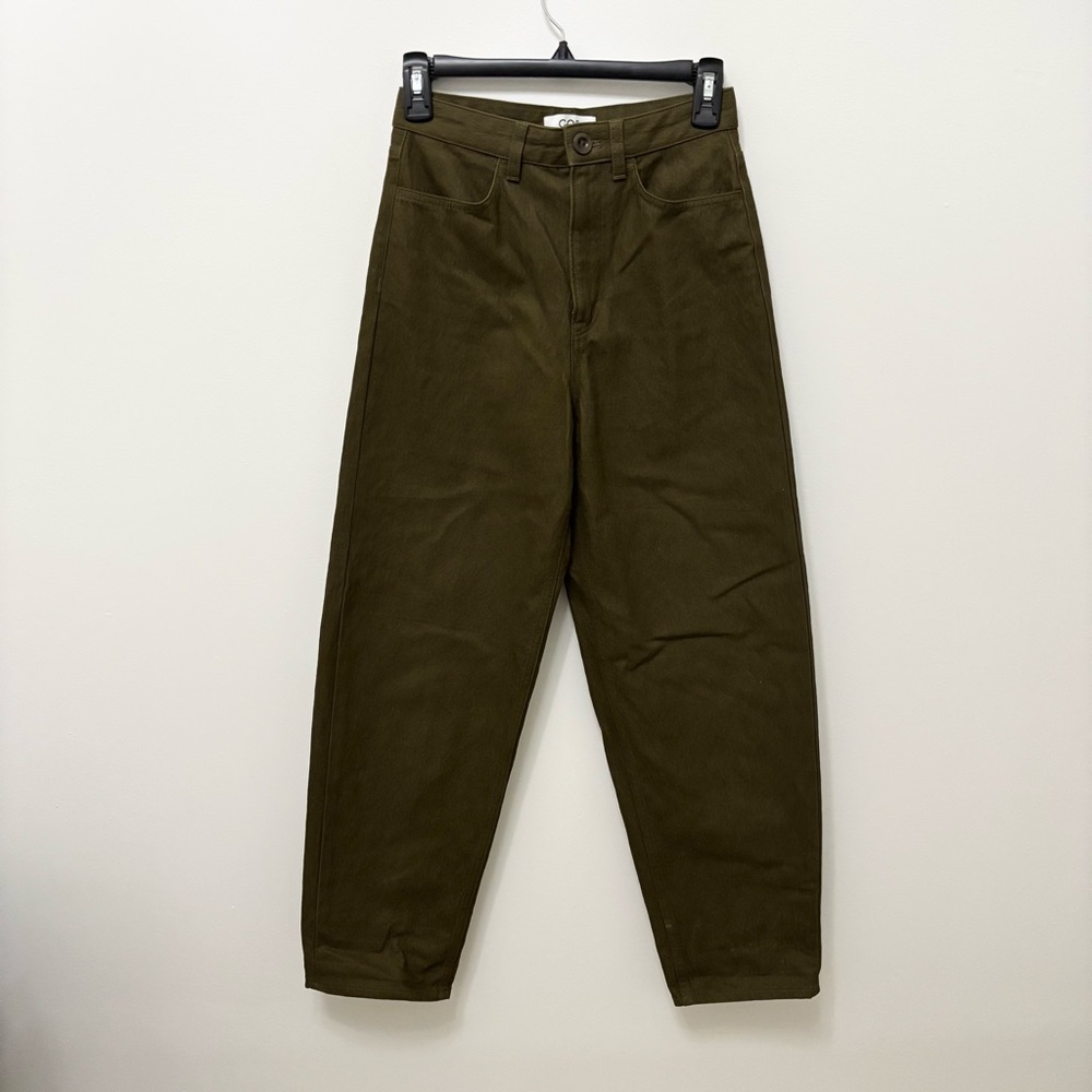 COS Olive Green High-Waisted Pants
